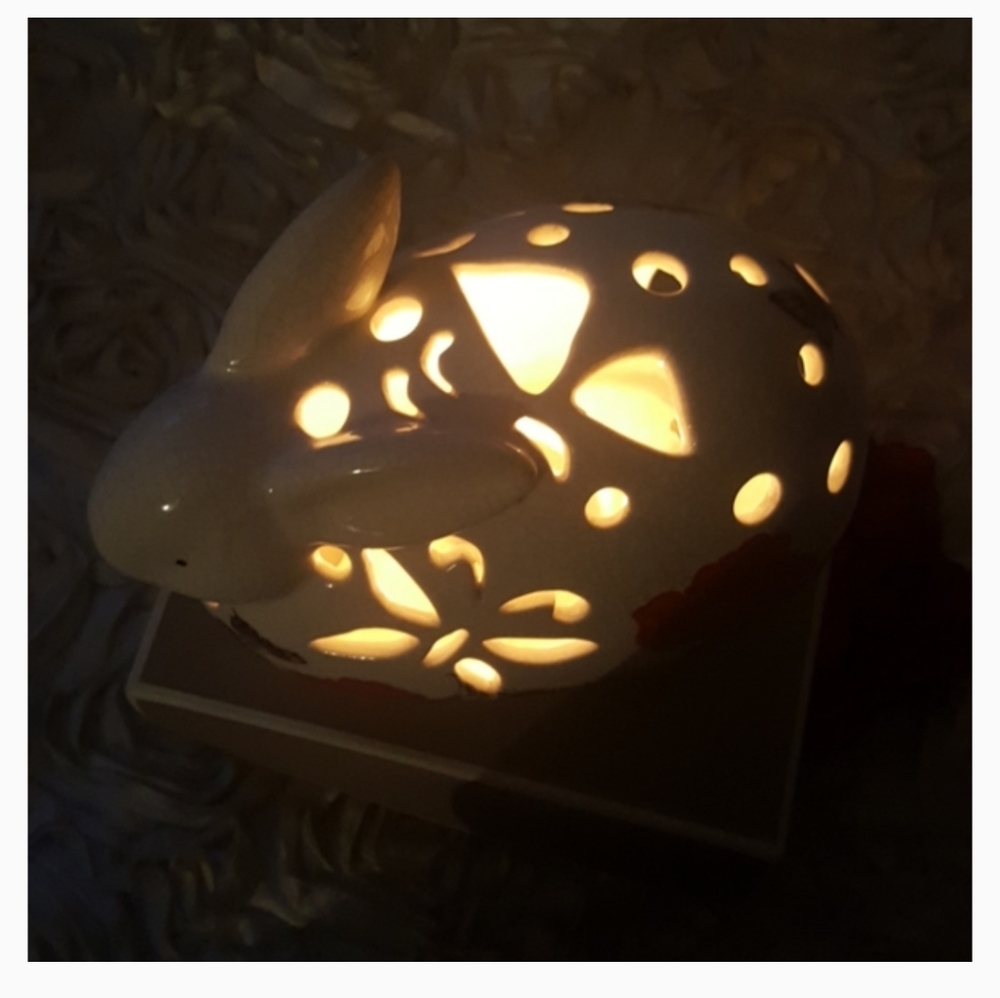 Tea Light Holder Rabbit Decor - Ceramic - Picture 8 of 9